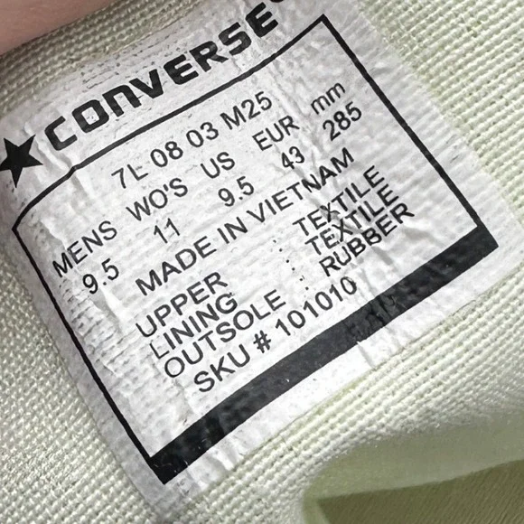 Converse Chuck Taylor Shoes Unisex Mens 9.5 Womens 11 Green Sneaker‎ A03422F NEW - Picture 7 of 10